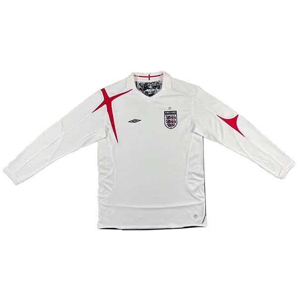 England home retro jersey long sleeve vintage soccer match men's first sportswear football tops sport shirt 2006